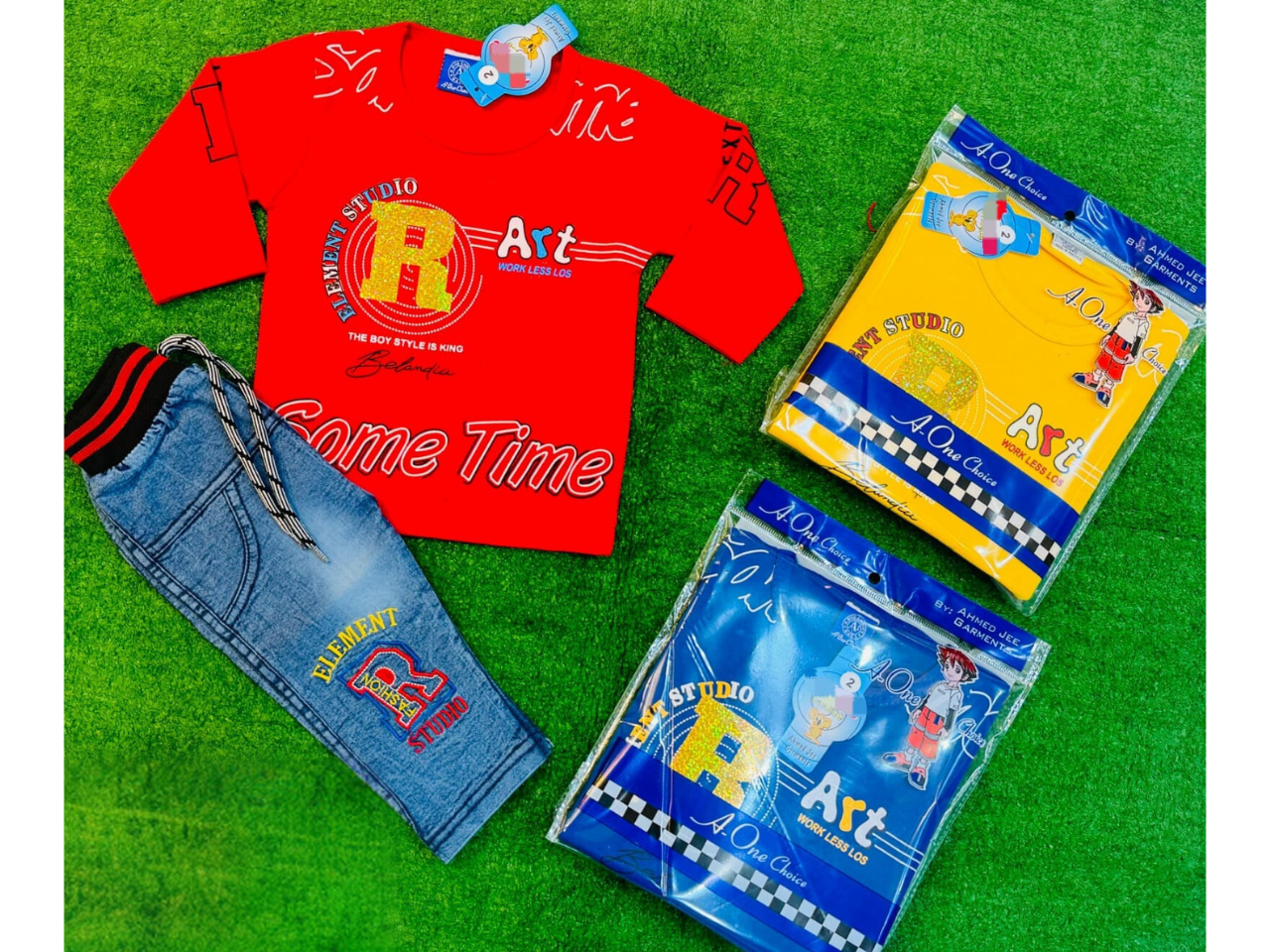 Design # 1109 Boys Kids Wear | Fabric Fine Jersey & Denim | Shirt + Pent