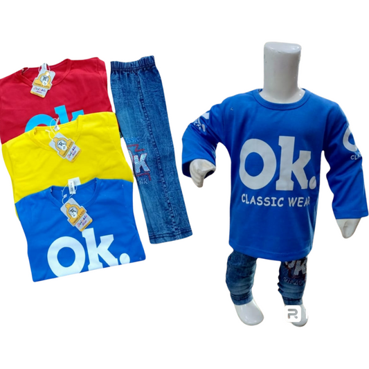 Design # 1123 Boys Kids Wear | Fabric Fine Jersey & Denim | Shirt + Pent