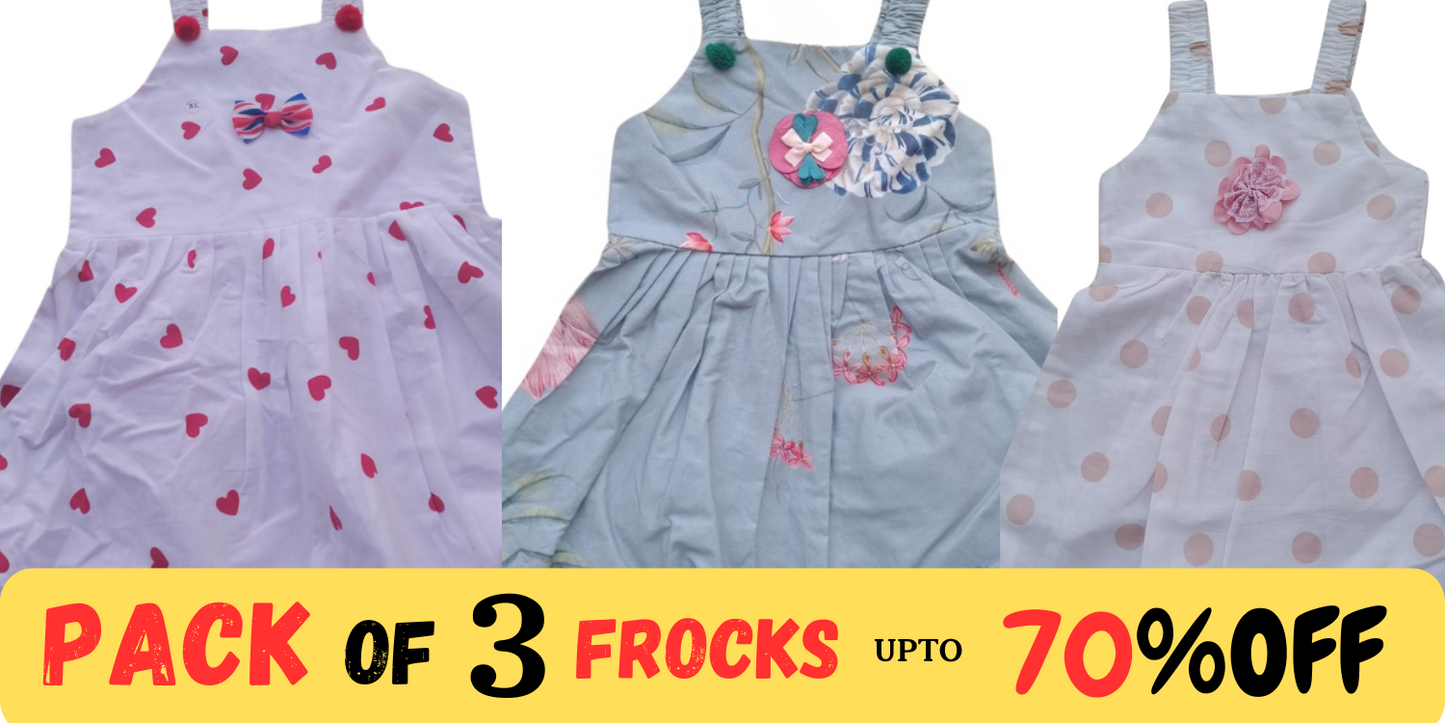 PACK OF 3 GIRLS FROCKS