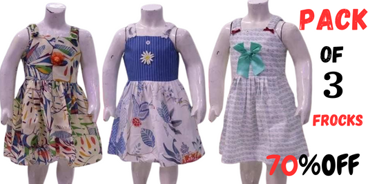 PACK OF 3 GIRLS FROCKS