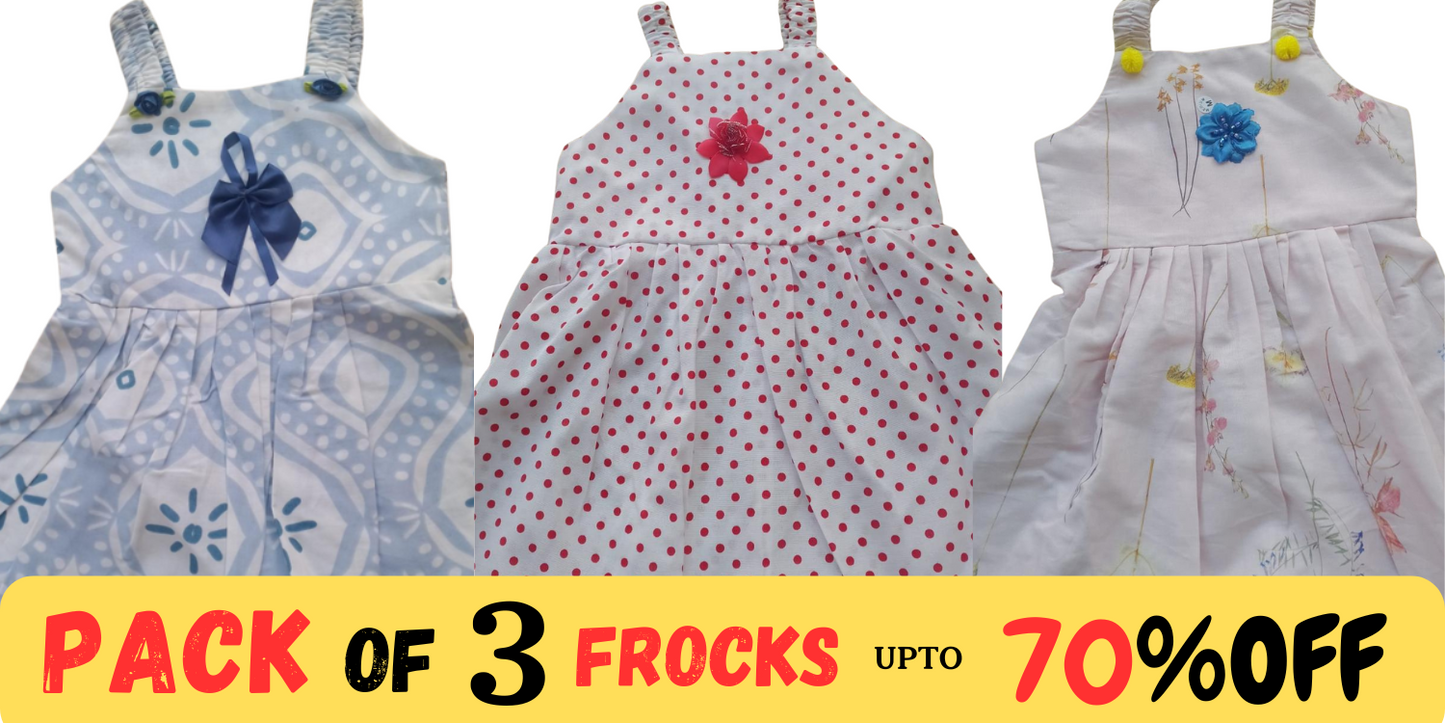 PACK OF 3 GIRLS FROCKS