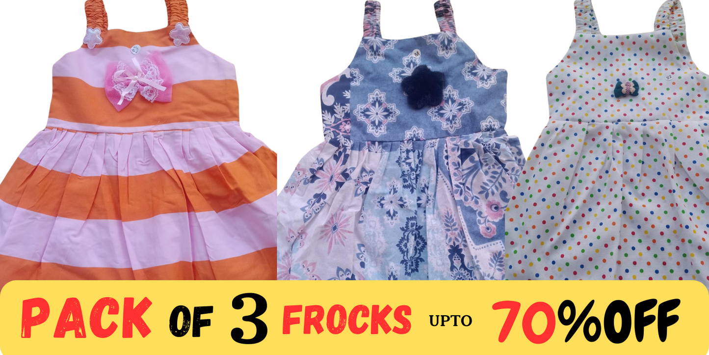 PACK OF 3 GIRLS FROCKS