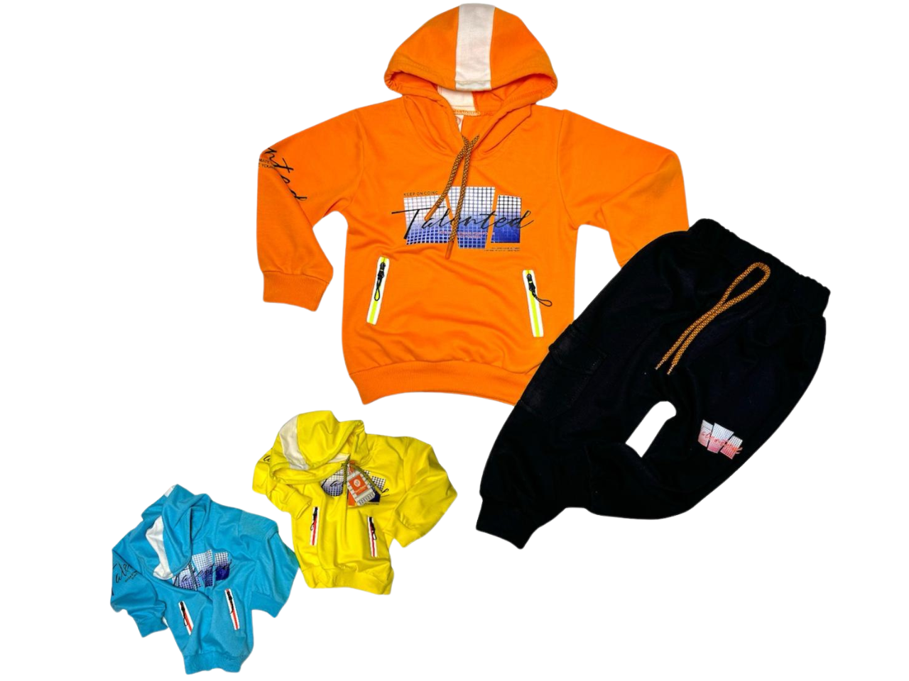 Design # 1068 Boys Kids Wear | Fabric Pc Lycra French Terry | Hoodie + Trouser