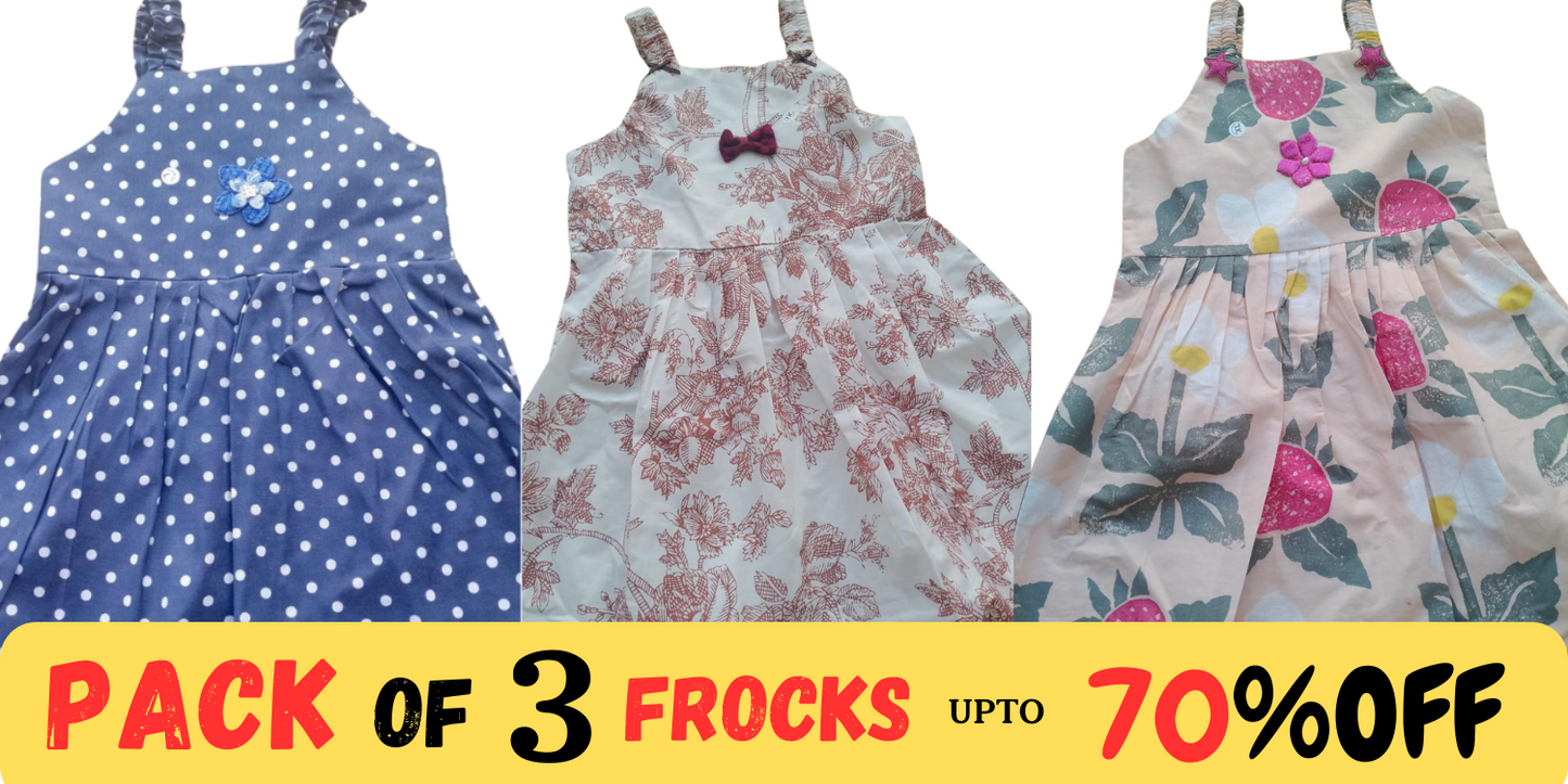 PACK OF 3 GIRLS FROCKS