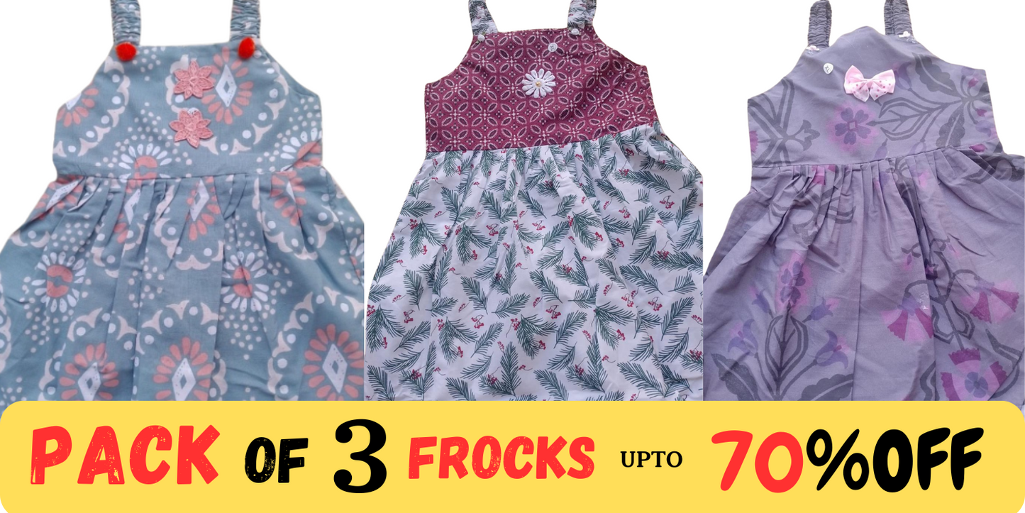 PACK OF 3 GIRLS FROCKS