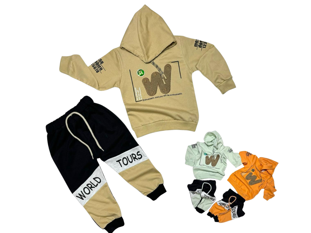 Design # 1080 Boys Kids Wear | Fabric Lycra French Terry | Hoodie+ Trouser